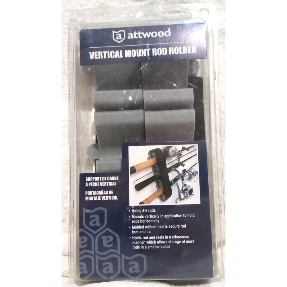 Attwood 12761-7 Vertical Mount Fishing Rod Holder Holds 4-6 Rods New